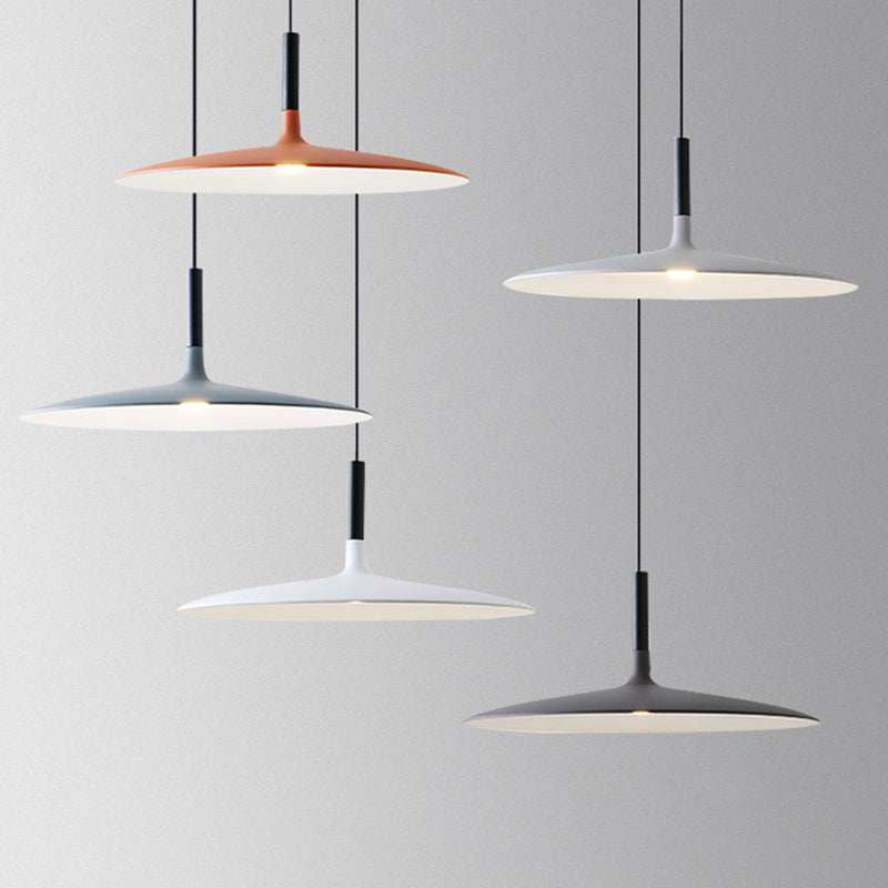 Minimalist Metal Led Pendant Lamp - Flying Saucer Style For Restaurants