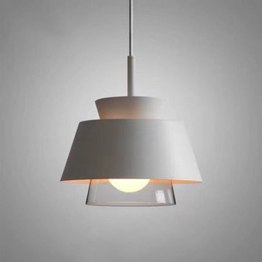 2-Shade Macaron Pendulum Light - Metal and Glass Ceiling Pendant Lamp