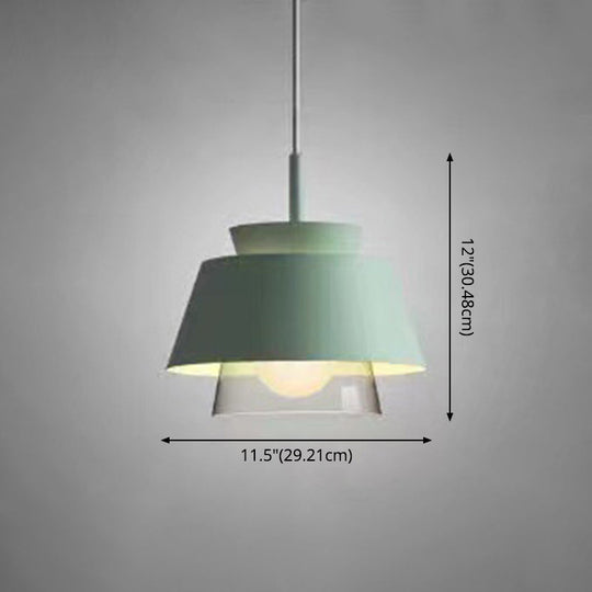 2-Shade Macaron Pendulum Light - Metal and Glass Ceiling Pendant Lamp