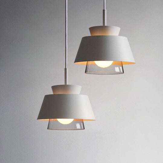 2-Shade Macaron Pendulum Light - Metal and Glass Ceiling Pendant Lamp