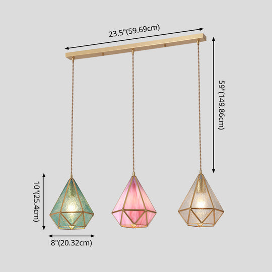 Corinne - Tiffany Suspended Lighting Fixture Tiffany Style Shaded Glass Hanging Pendant with Brass Canopy