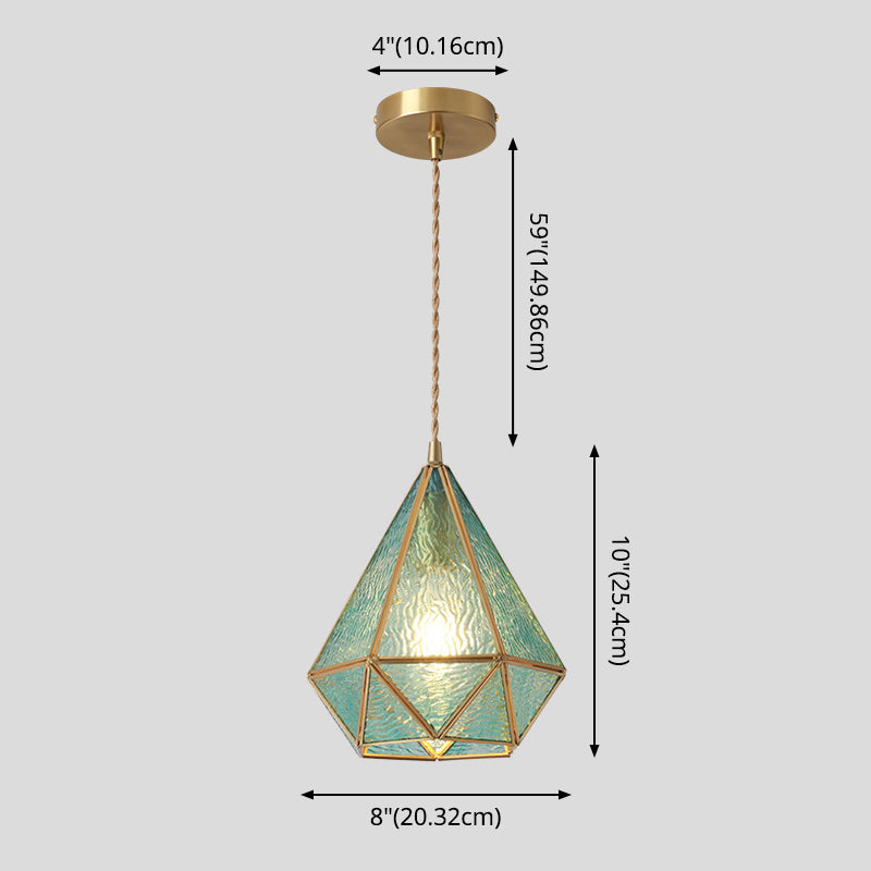 Corinne - Tiffany Suspended Lighting Fixture Tiffany Style Shaded Glass Hanging Pendant with Brass Canopy