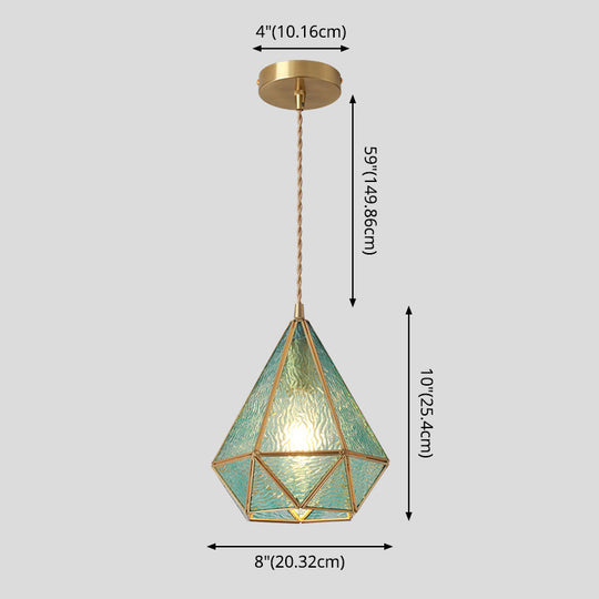 Corinne - Tiffany Suspended Lighting Fixture Tiffany Style Shaded Glass Hanging Pendant with Brass Canopy