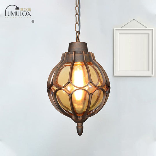 Vintage style Orb Pendant Lamp Suspension Lamp in Black/Bronze/Gold