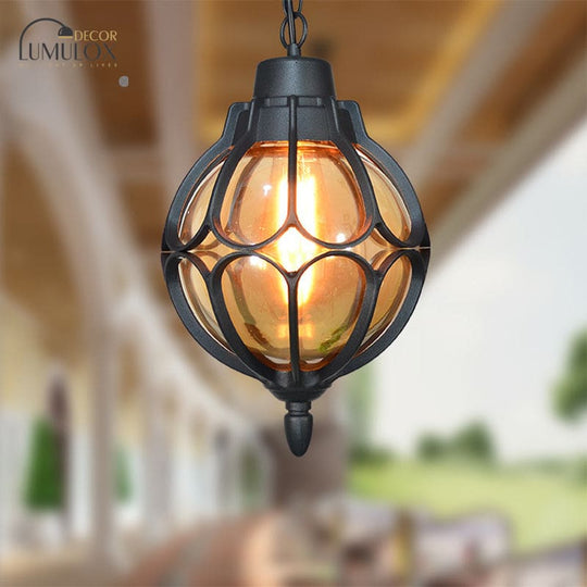 Vintage style Orb Pendant Lamp Suspension Lamp in Black/Bronze/Gold