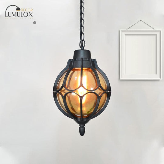 Vintage style Orb Pendant Lamp Suspension Lamp in Black/Bronze/Gold