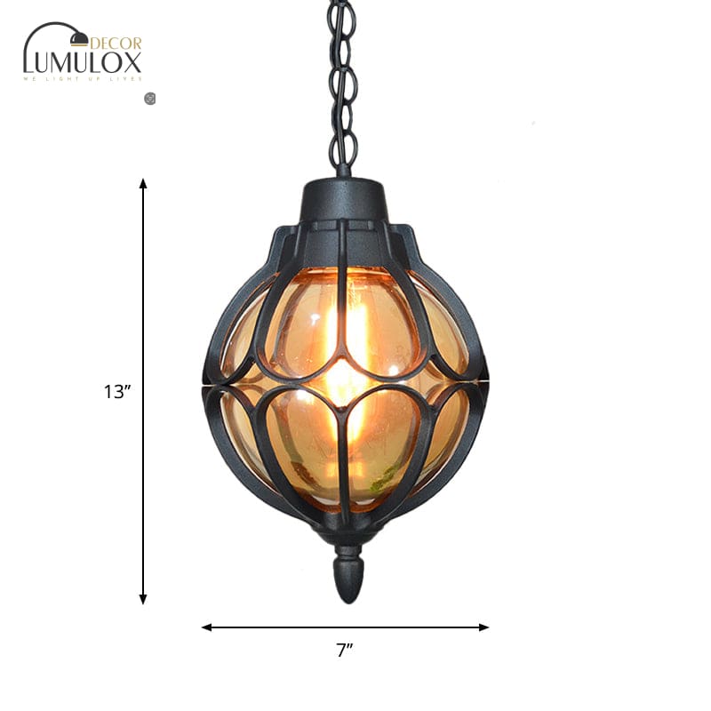 Vintage style Orb Pendant Lamp Suspension Lamp in Black/Bronze/Gold