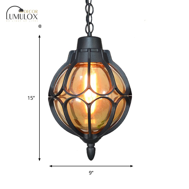 Vintage style Orb Pendant Lamp Suspension Lamp in Black/Bronze/Gold