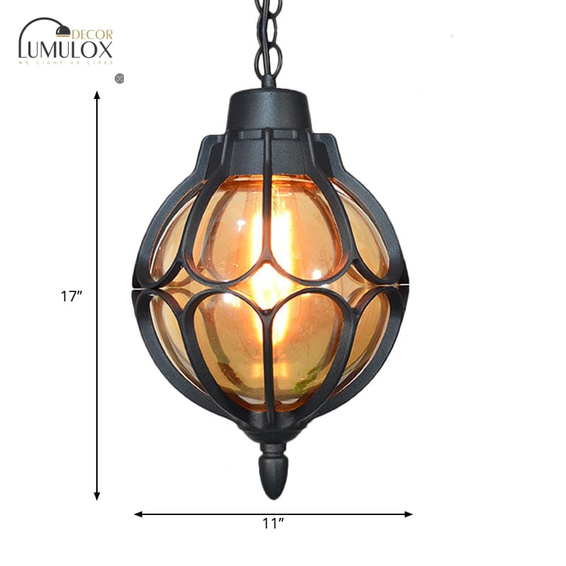 Vintage style Orb Pendant Lamp Suspension Lamp in Black/Bronze/Gold