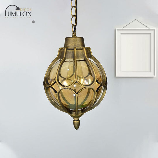 Vintage style Orb Pendant Lamp Suspension Lamp in Black/Bronze/Gold