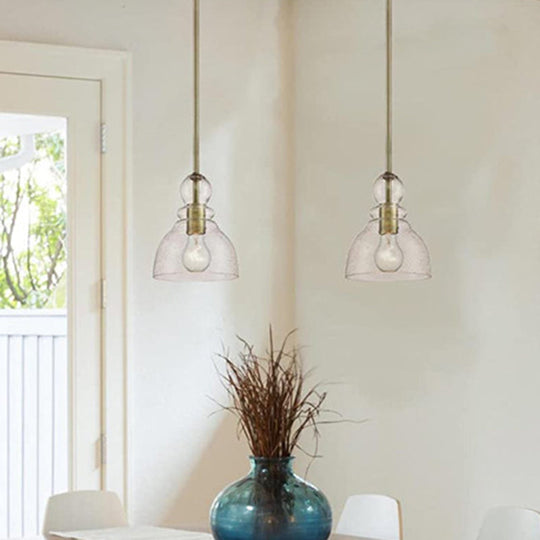 1-Bulb Industrial Gourd Shaped Pendant Light Fixture With Seeded Glass - Perfect For Diner Bar