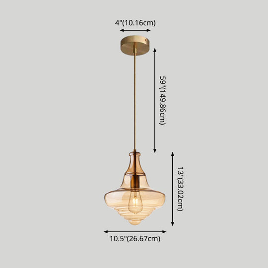 Retro Glass Pendant Light for Restaurants - Spool Shaped Head Design