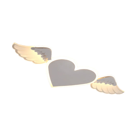 Kids LED Heart-shaped Ceiling Lamp in White/Pink Flush Mount with Warm/White Light