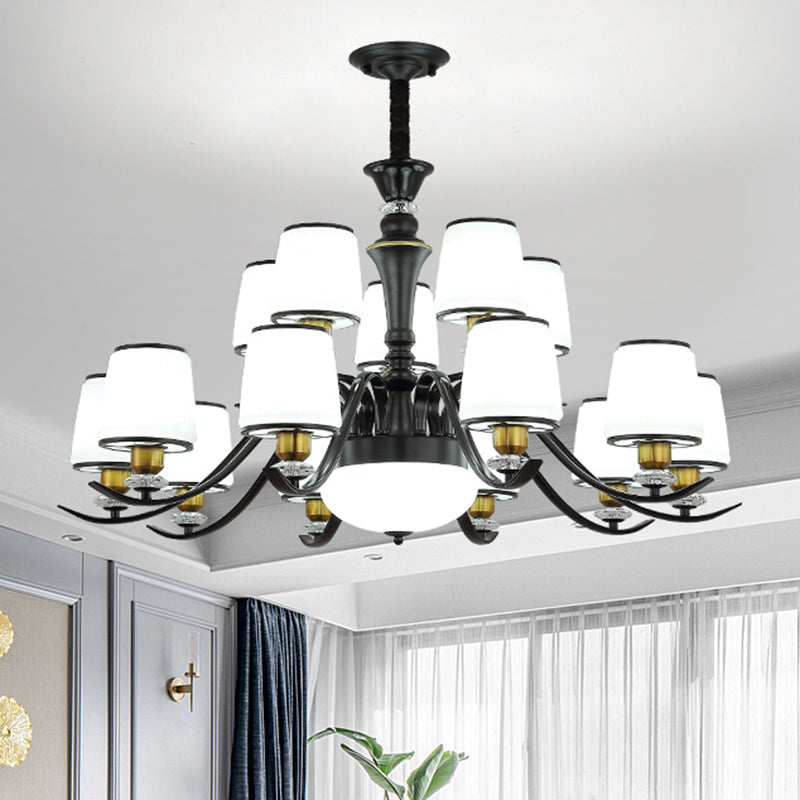 Adalyn - White Frosted Glass Chandelier: Modern Crystal Decoration