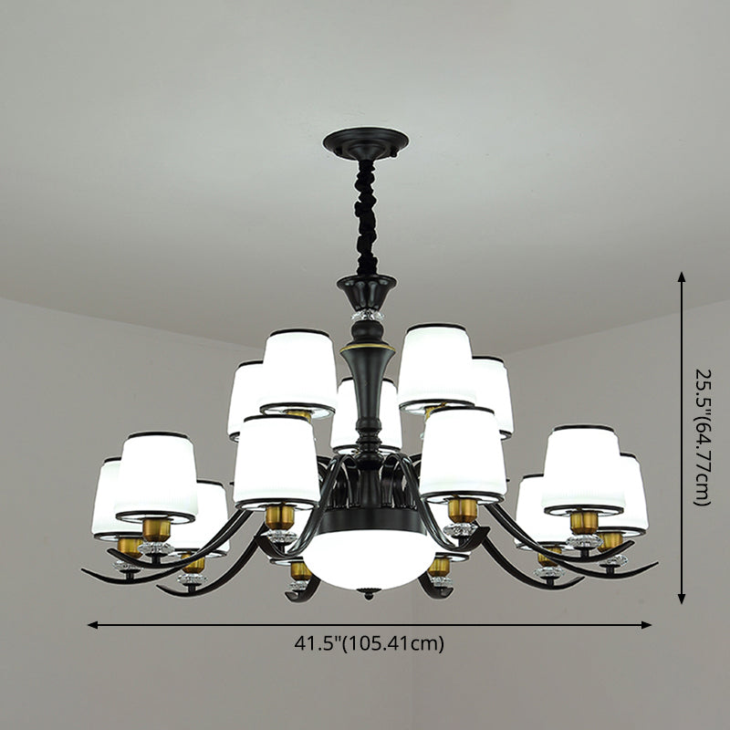 Adalyn - White Frosted Glass Chandelier: Modern Crystal Decoration