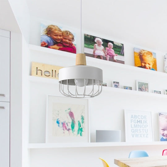 Modern Hanging Pendant Light For Dining Table - Black/White Bowl/Cone Shade