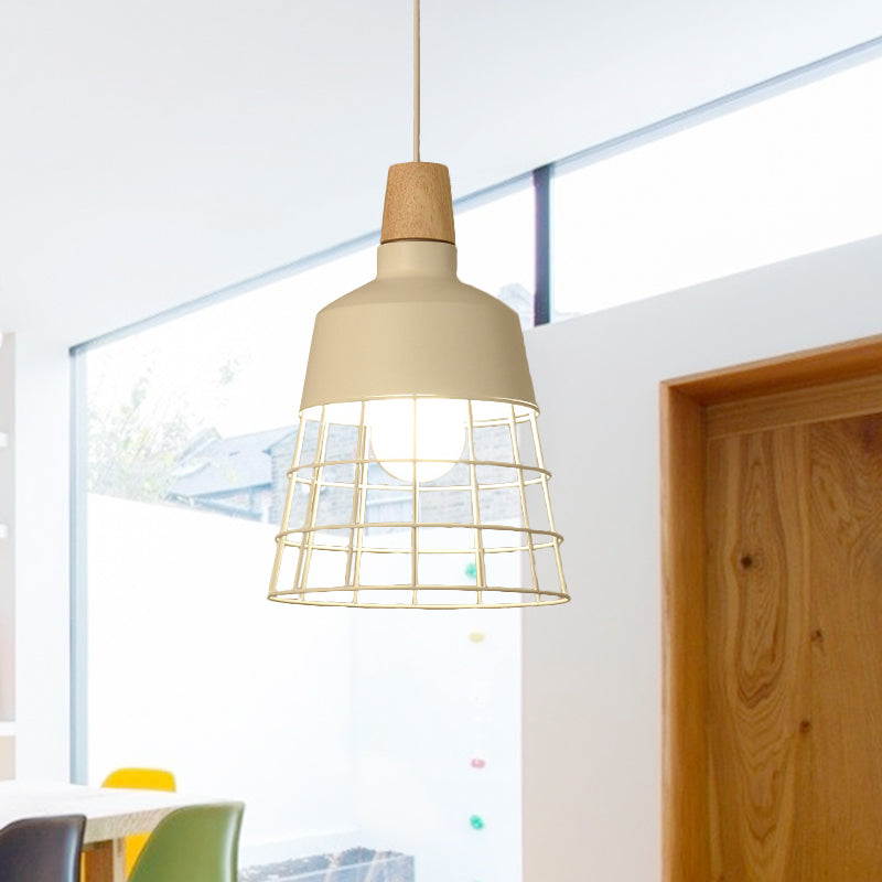 Modern Hanging Pendant Light For Dining Table - Black/White Bowl/Cone Shade White / Cylinder