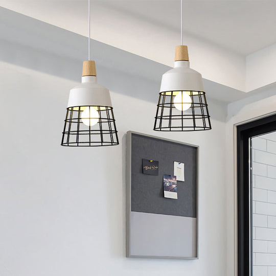 Modern Metal Pendant Lamp for Dining Table - Black/White Bowl/Cone Shade