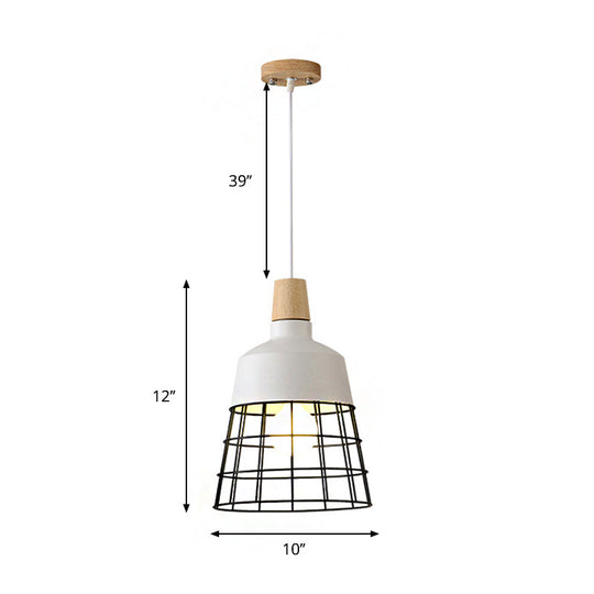 Modern Metal Pendant Lamp for Dining Table - Black/White Bowl/Cone Shade