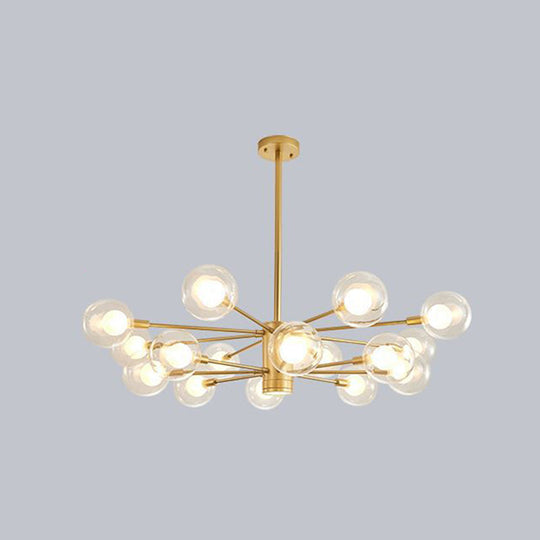 Minimalist Glass Chandelier With Clear Ball Shade - Modern Style Pendant Light For Living Room 16 /