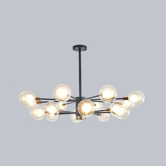 Minimalist Glass Chandelier With Clear Ball Shade - Modern Style Pendant Light For Living Room 16 /