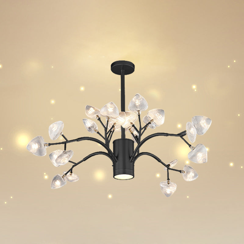 Modern Firefly Chandelier With Clear Acrylic Leaf Shades For Bedroom And Corridor Lighting 24 /