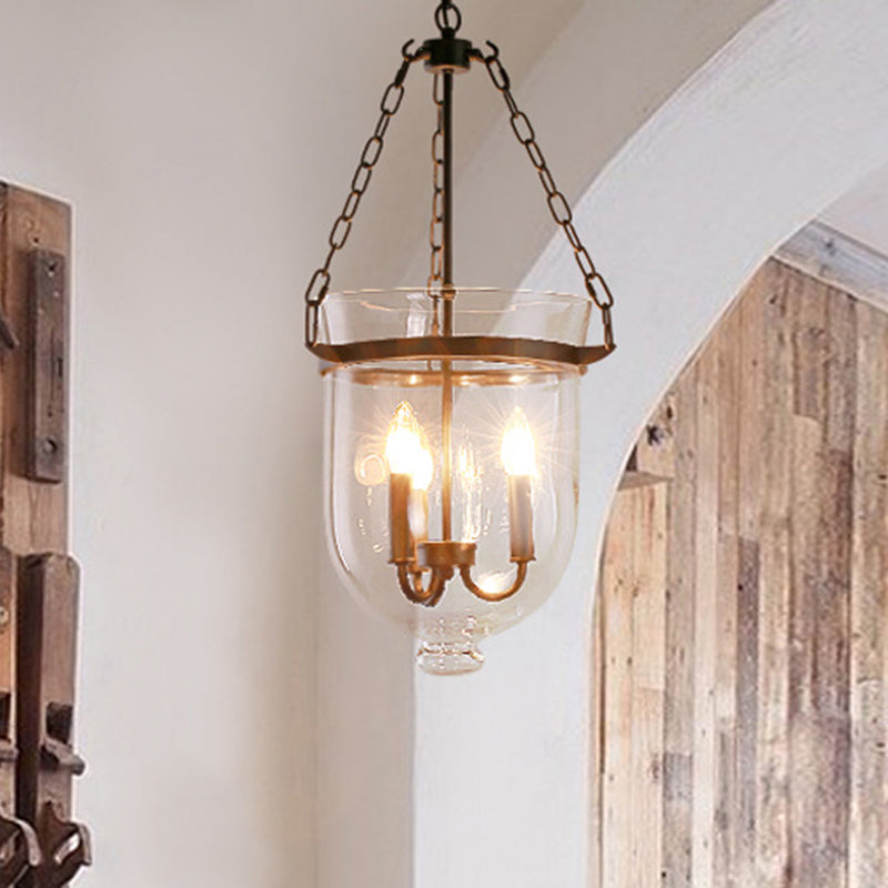 Industrial 3-Light Pendant Lamp with Adjustable Chain for Dining Room