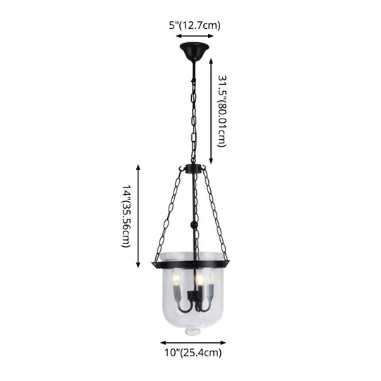 Industrial 3-Light Pendant Lamp with Adjustable Chain for Dining Room