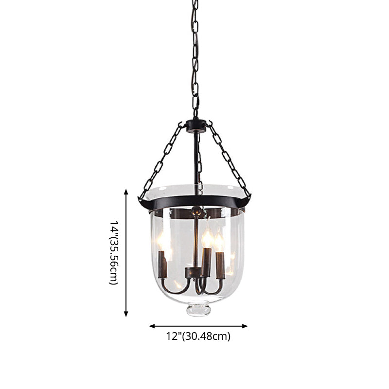 Industrial 3-Light Pendant Lamp with Adjustable Chain for Dining Room