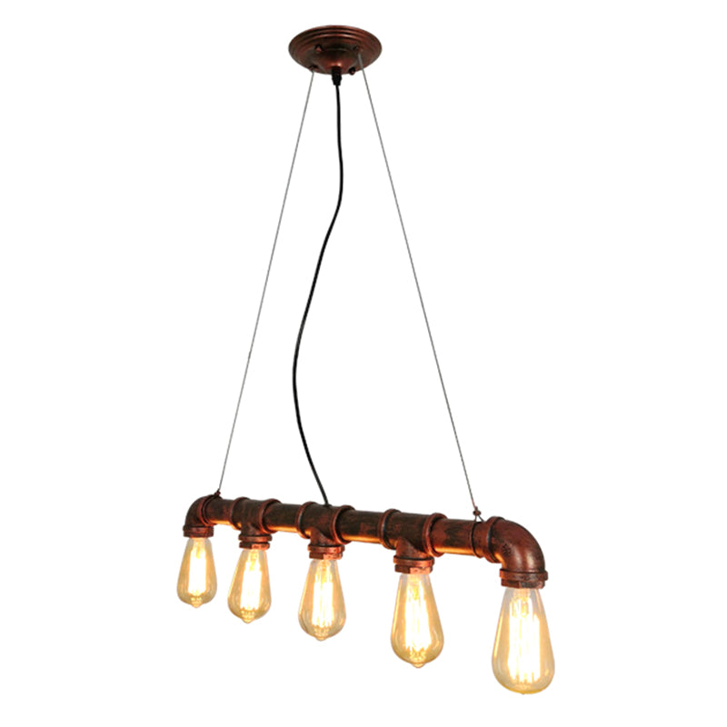 Industrial Rustic Water Pipe Island Chandelier Light Fixture