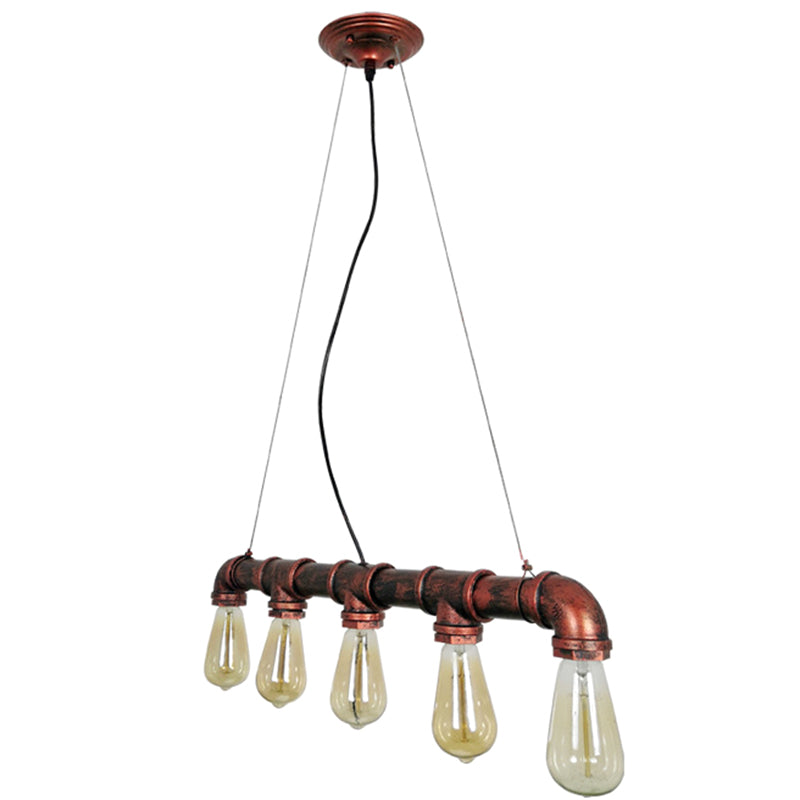 Industrial Rustic Water Pipe Island Chandelier Light Fixture