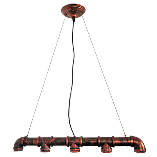 Industrial Rustic Water Pipe Island Chandelier Light Fixture