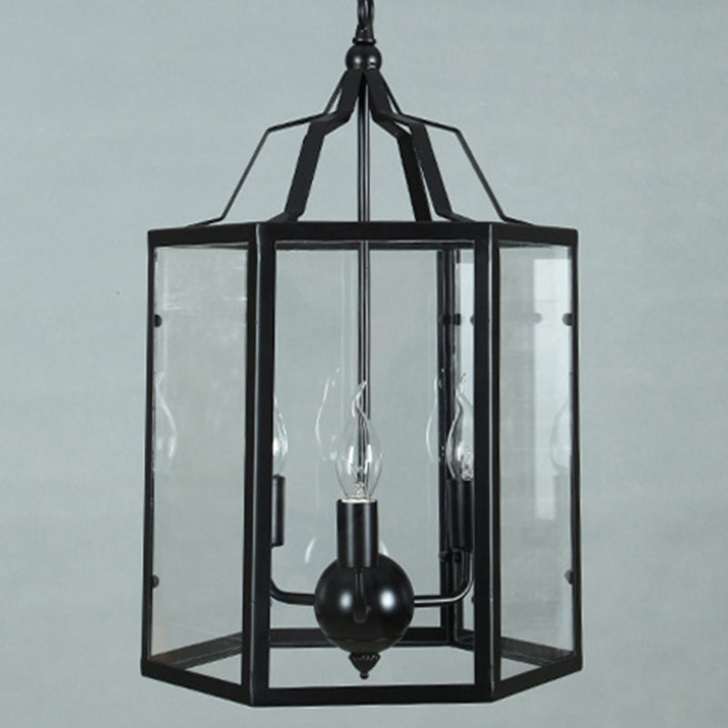 Black Industrial Candle Chandelier Ceiling Light Fixture