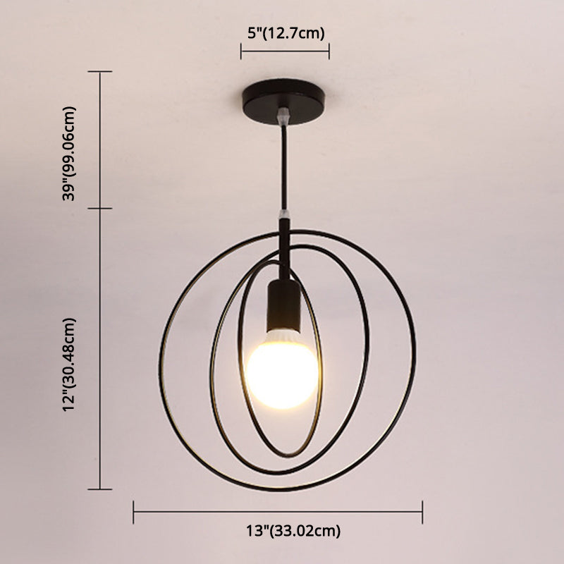 Industrial Style Metal Wire Cage Pendant Light Fixture For Foyer