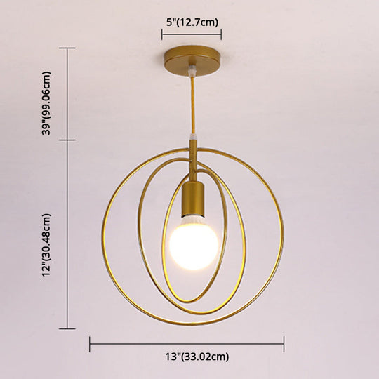 Industrial Style Metal Wire Cage Pendant Light Fixture For Foyer