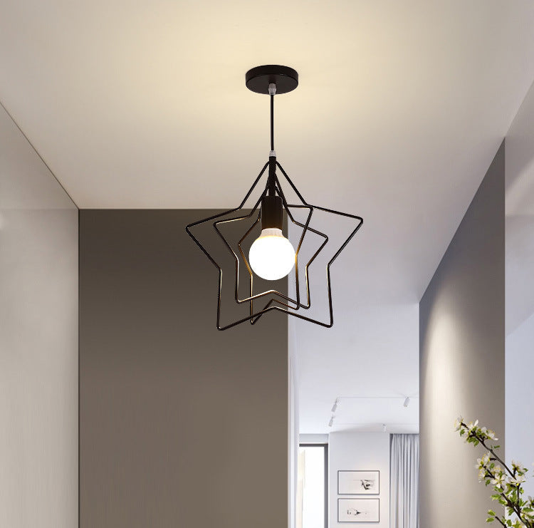 Industrial Style Metal Wire Cage Pendant Light Fixture For Foyer