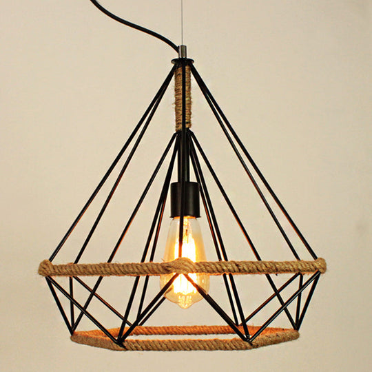 Black Diamond Vintage Metal Pendant Lighting For Commercial Restaurants