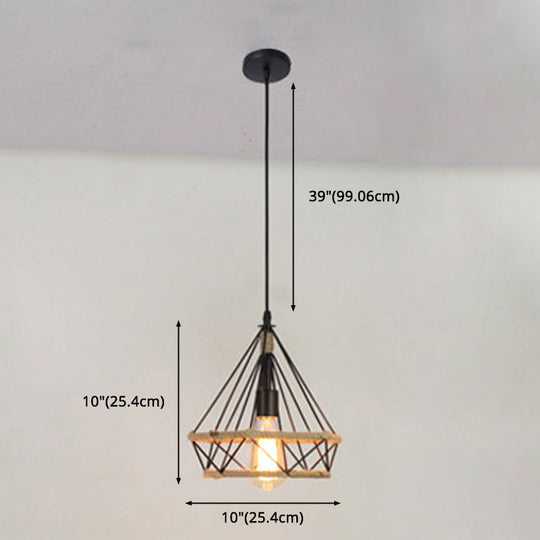 Black Diamond Vintage Metal Pendant Lighting For Commercial Restaurants