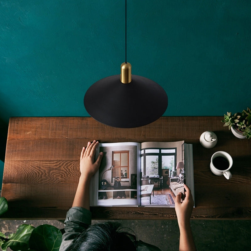 Black Cone-Shaped Retro Pendant Light - Metal Hanging Fixture