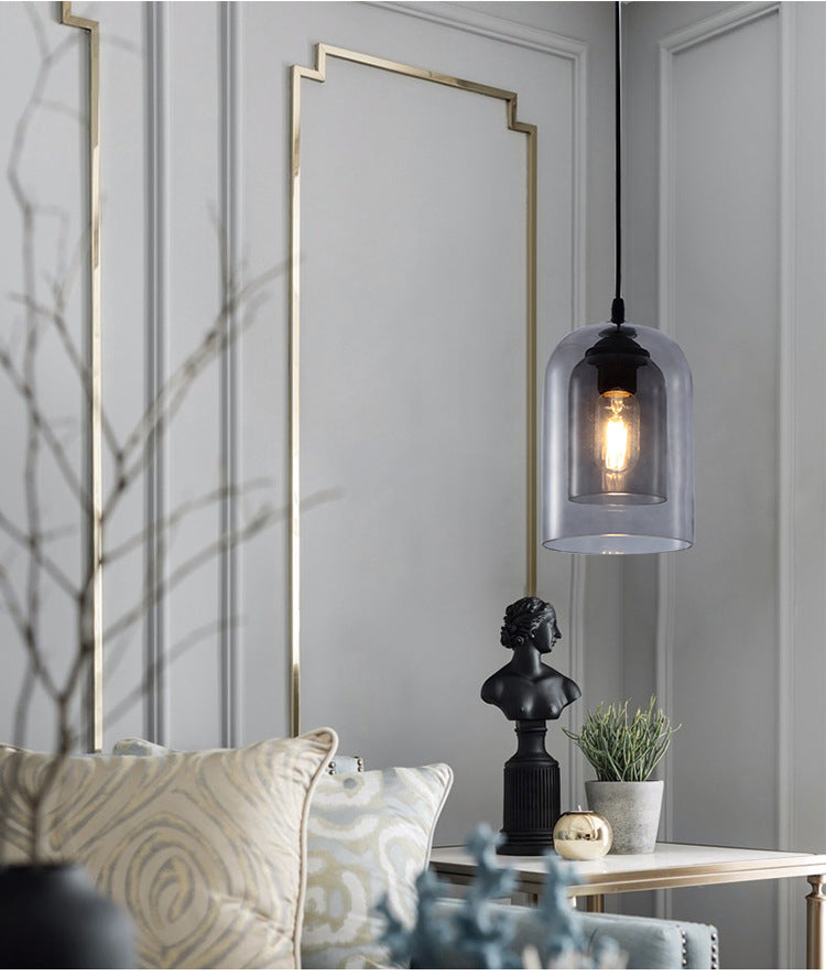 Modern Glass Cylinder Pendant Light For Dining Room - Hanging Lighting