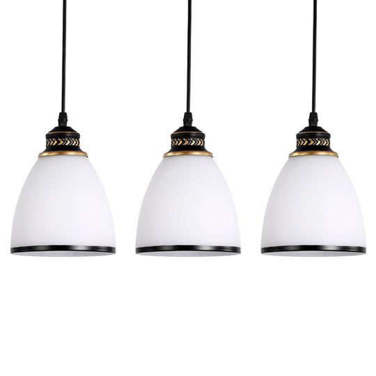 White Cone Pendant Light With Glass Shade - Minimalist Design