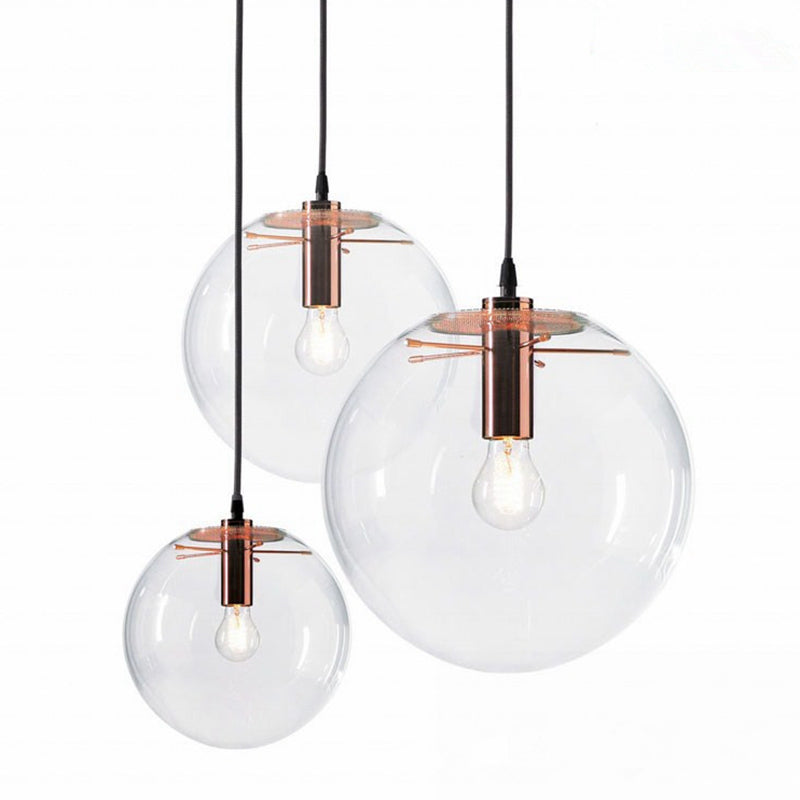 Minimalist Globe Pendant Light: Stylish Glass Ceiling For Dining Room