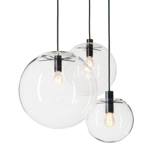 Minimalist Globe Pendant Light: Stylish Glass Ceiling For Dining Room Black