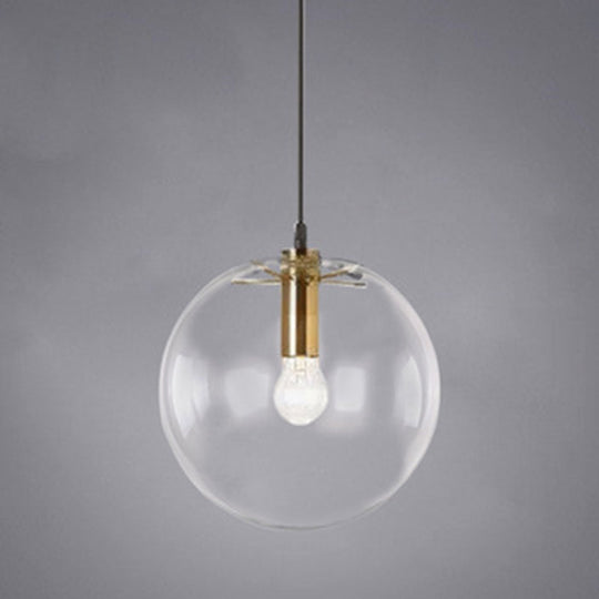 Minimalist Globe Pendant Light: Stylish Glass Ceiling For Dining Room