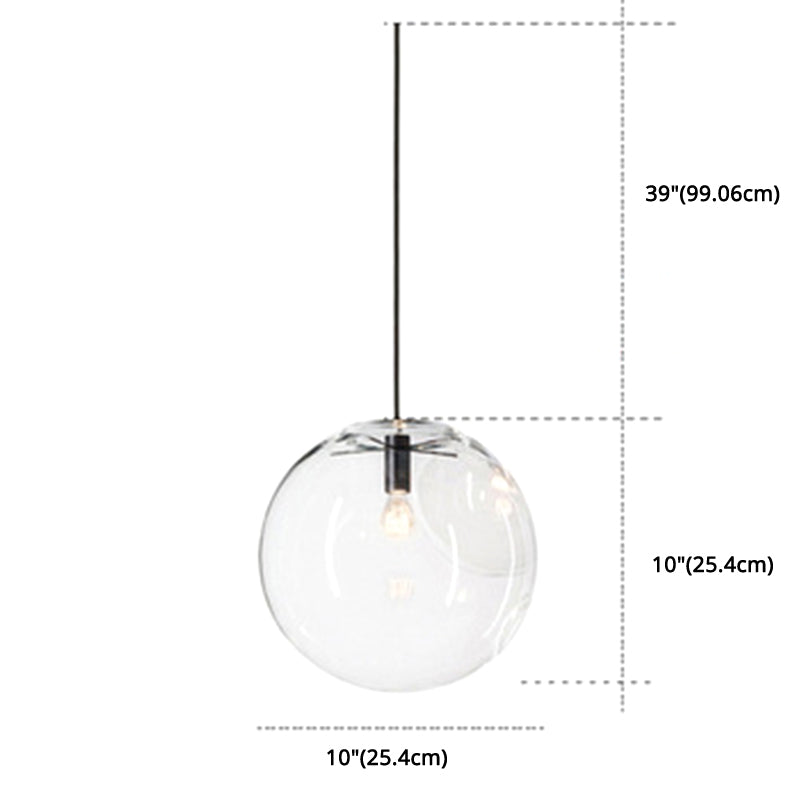 Minimalist Globe Pendant Light: Stylish Glass Ceiling For Dining Room