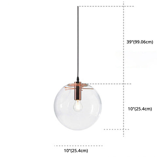 Minimalist Globe Pendant Light: Stylish Glass Ceiling For Dining Room