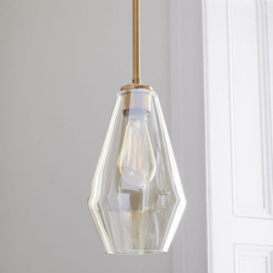 Minimalist Cup-Shaped Ceiling Pendant Light With Glass Shade Champagne / 7