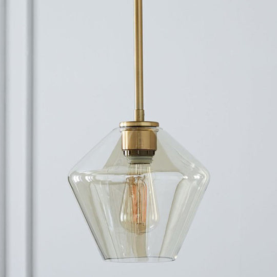 Cup-Shape Minimalist Pendant Lighting Fixture with Glass Shade