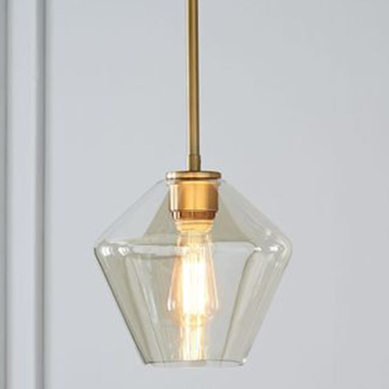 Cup-Shape Minimalist Pendant Lighting Fixture with Glass Shade