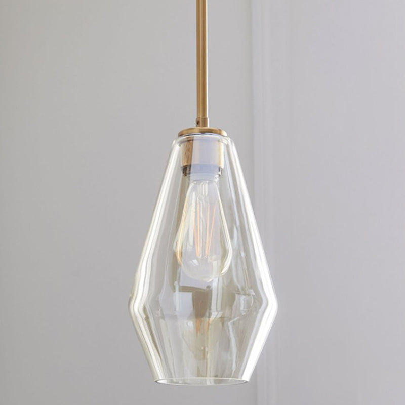 Cup-Shape Minimalist Pendant Lighting Fixture with Glass Shade